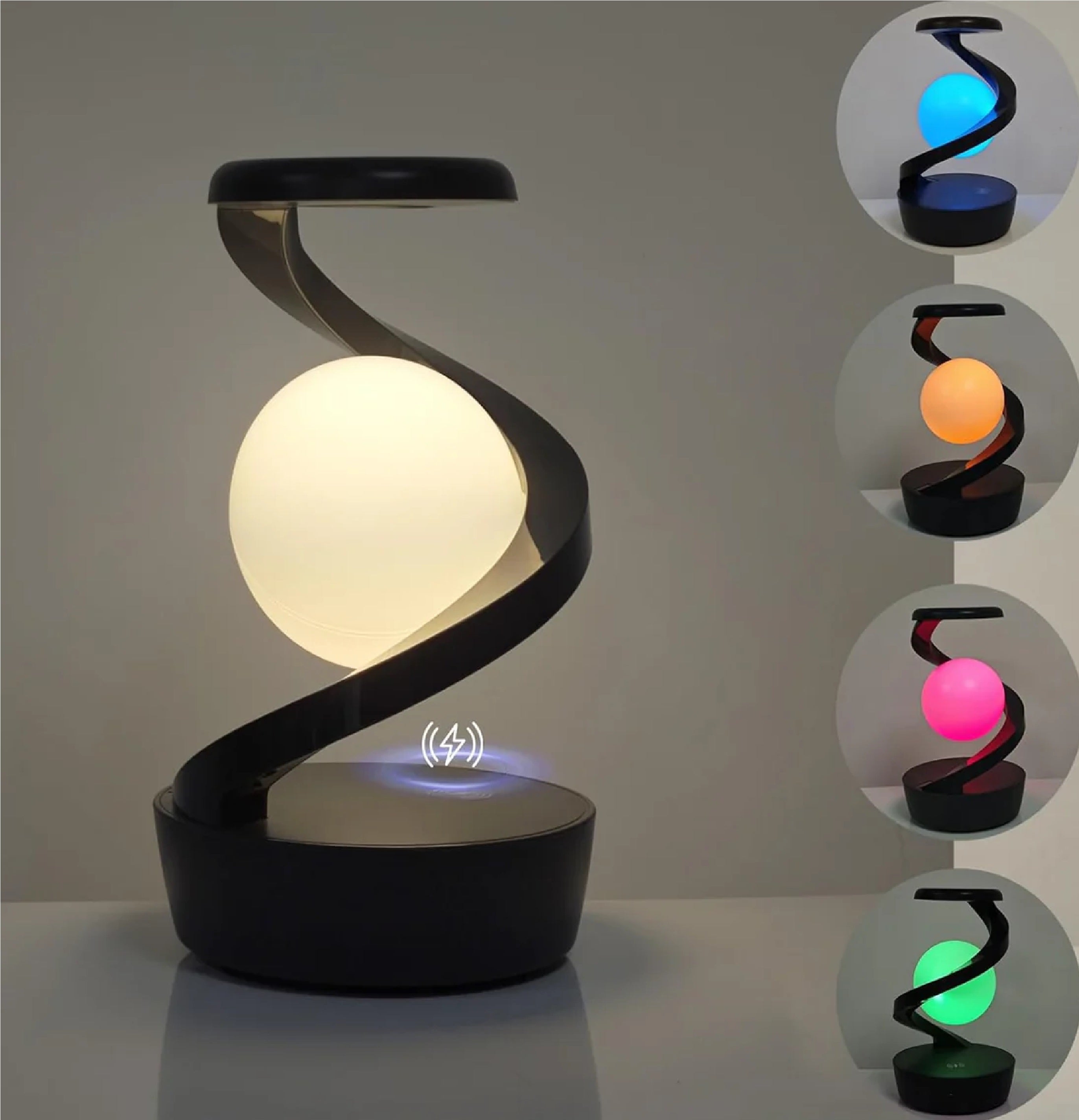 3D Levitating Ball Lamp with Wireless Phone Charger