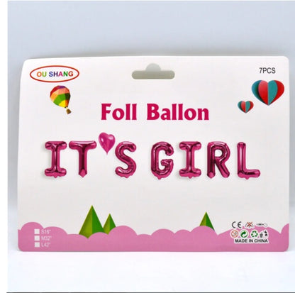 Foil Balloon Its Girl Pack of 7