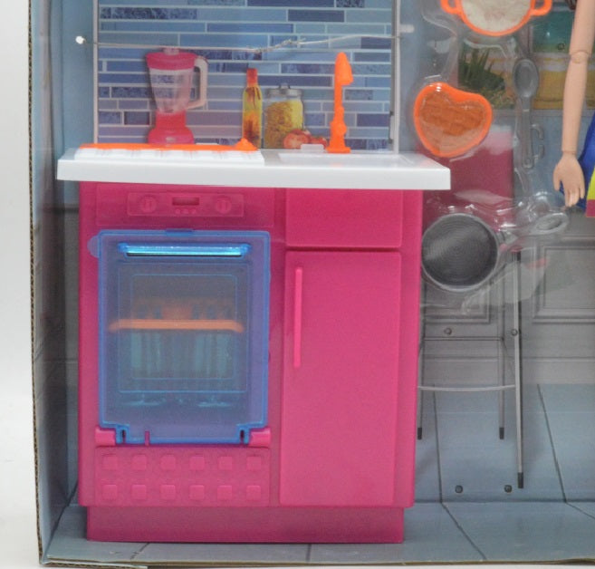 Beautiful Doll with Kitchen Accessories