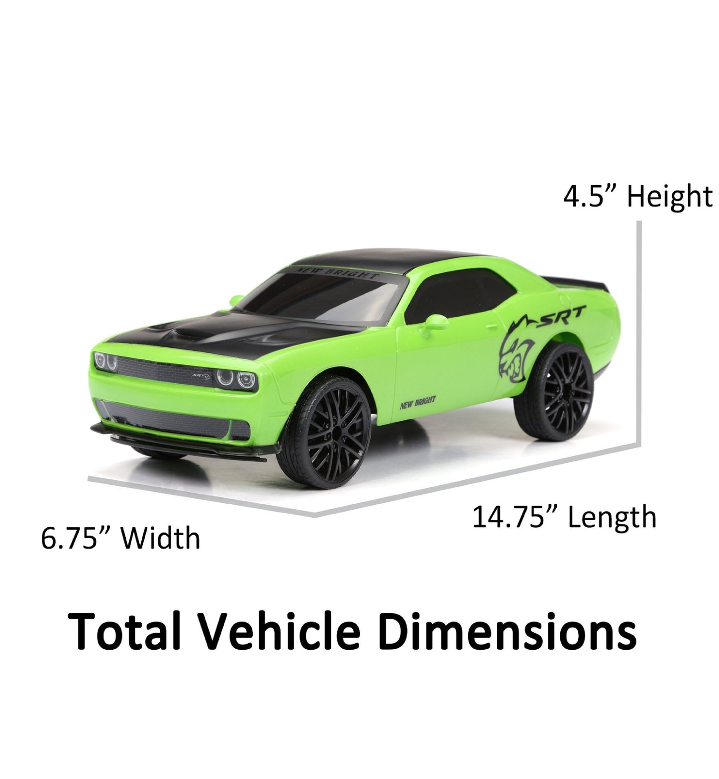 Remote Control Dodge Challenger Green Sports Car Toy