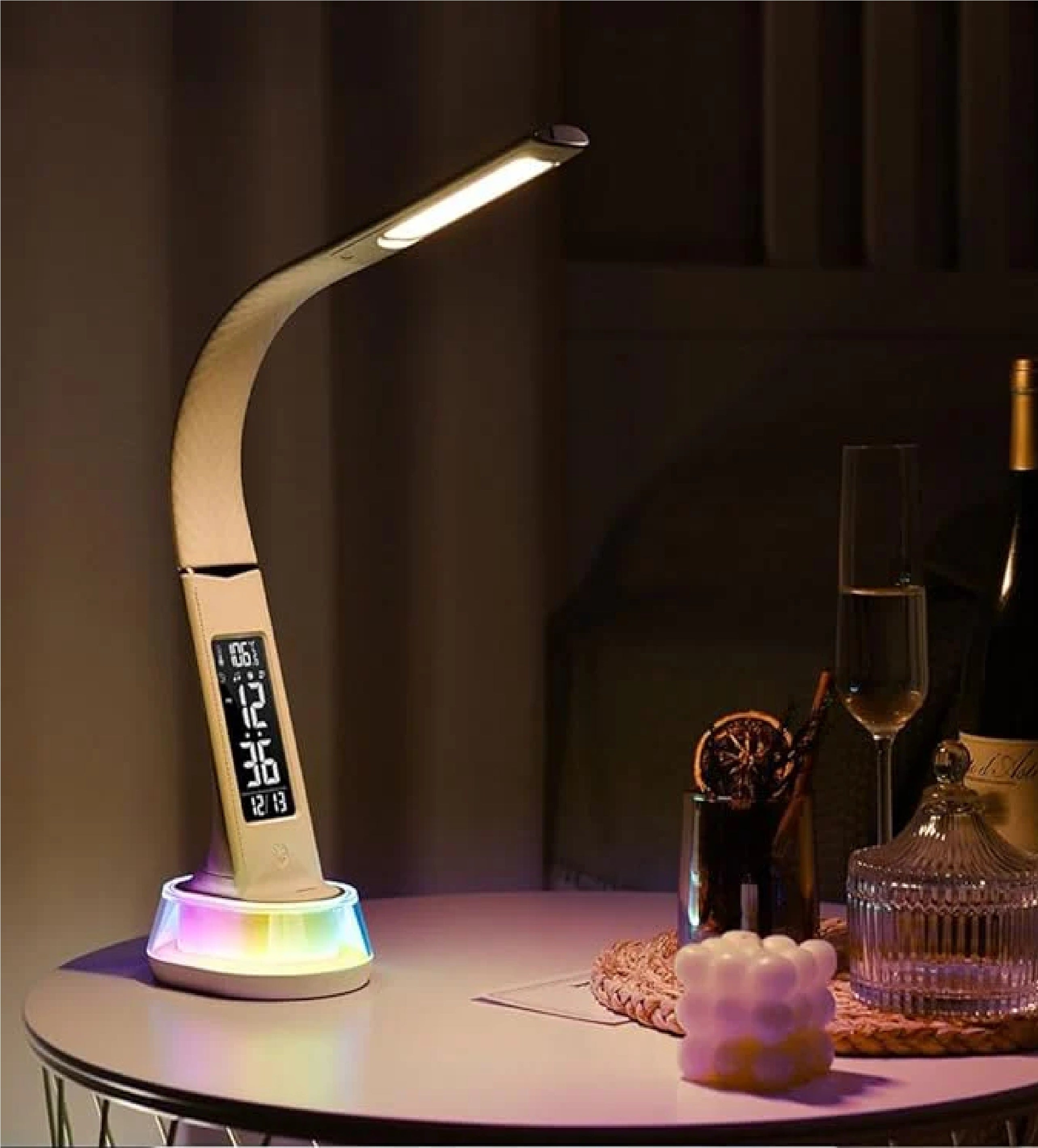 Table Lamp with RGB Lights & LED Display