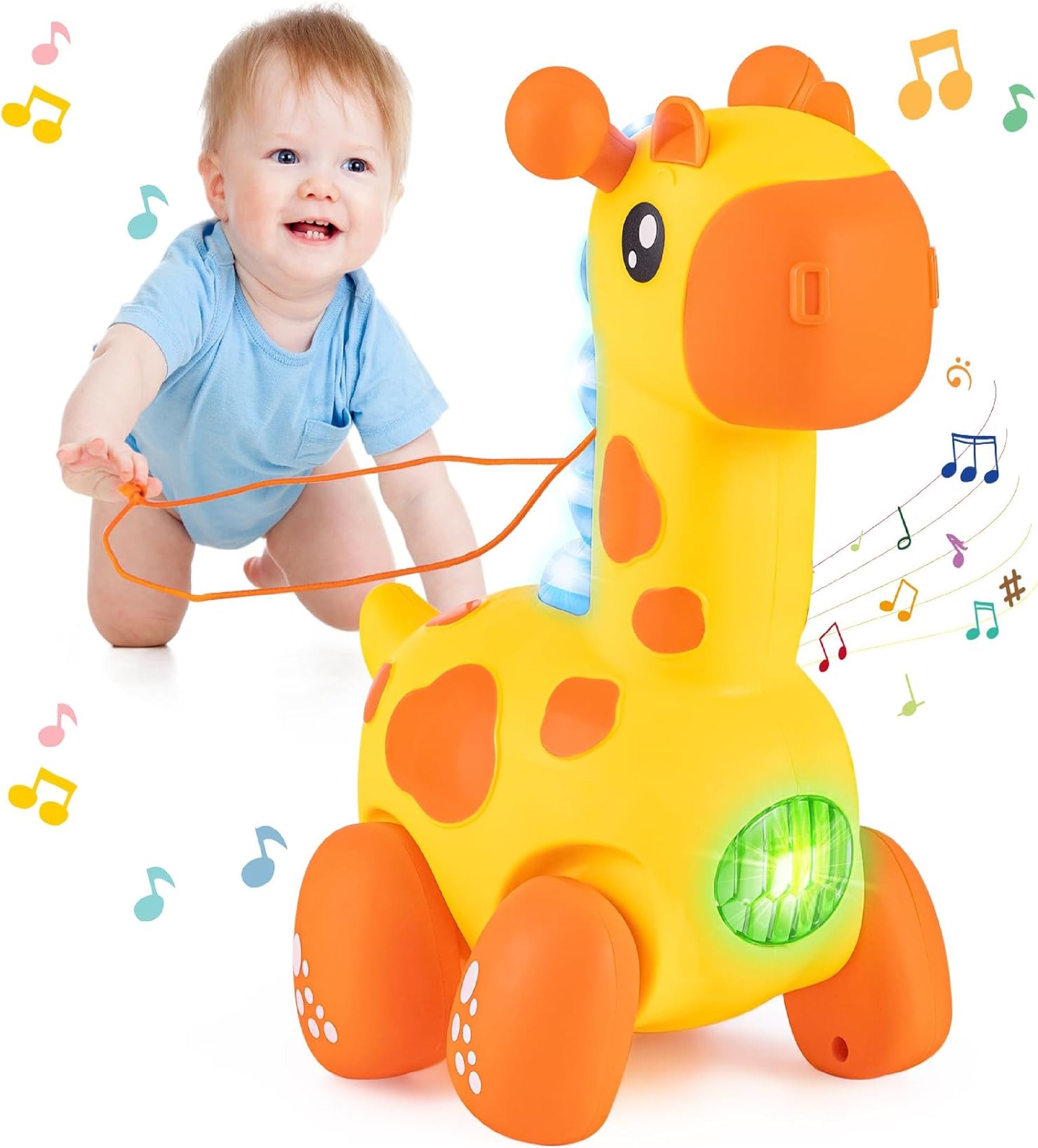 Cute Pet Giraffe Crawling Toys with Music & Light