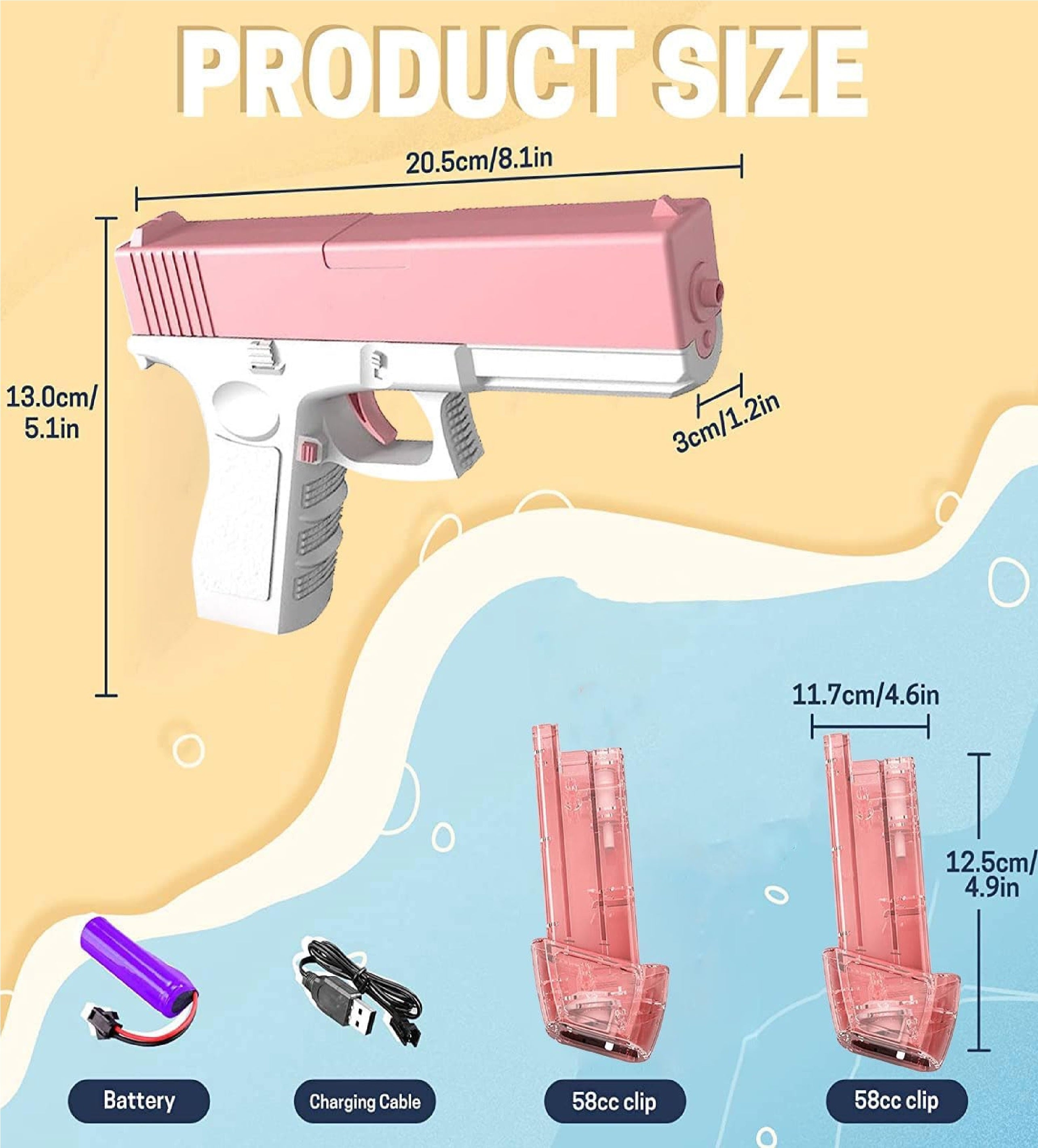 M1911 Glock Electric Water Gun  Rechargable