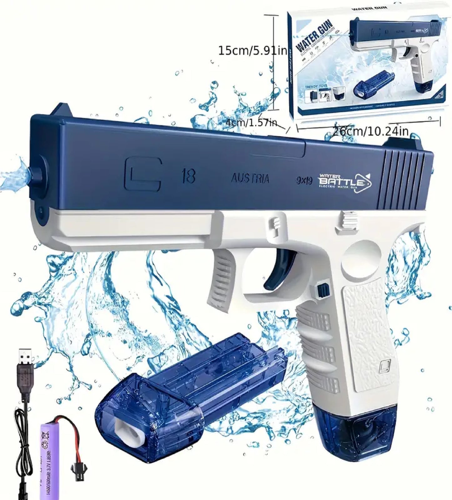 M1911 Glock Electric Water Gun  Rechargable