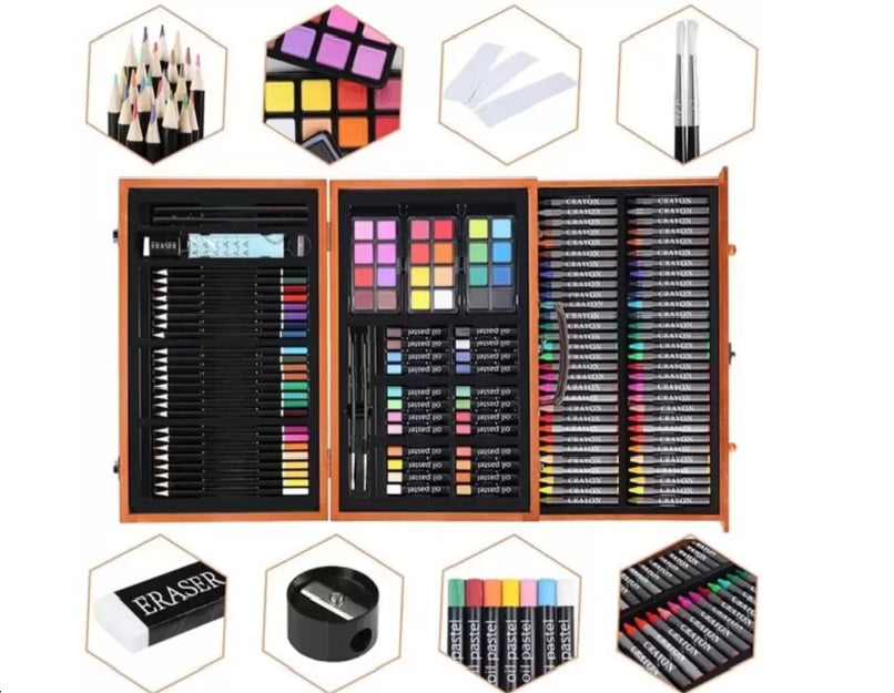 Wooden Box Art Set 251 Pieces