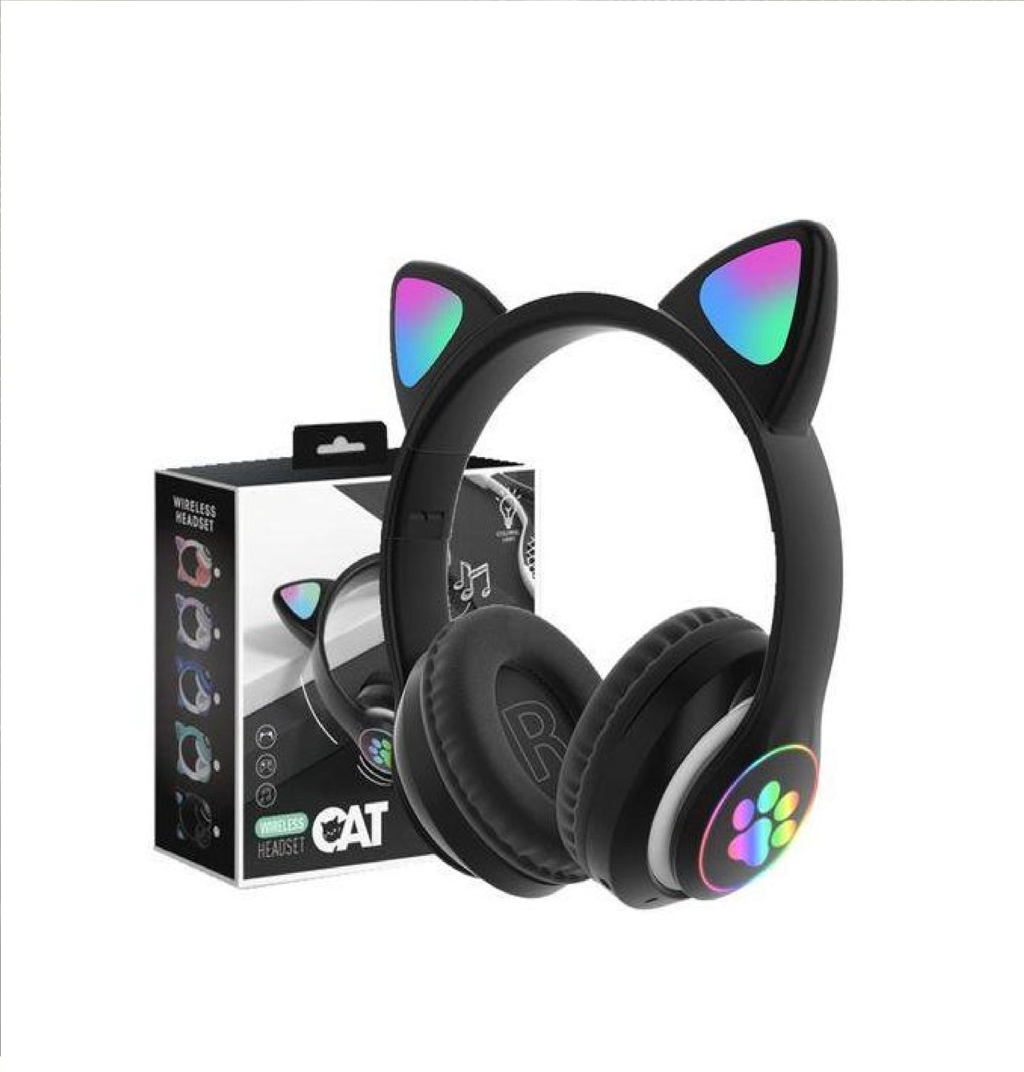 Cat Wireless Headset With LED Colorful Light