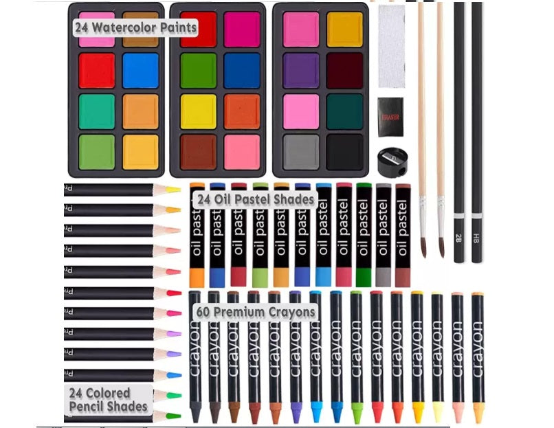 Wooden Box Art Set 251 Pieces