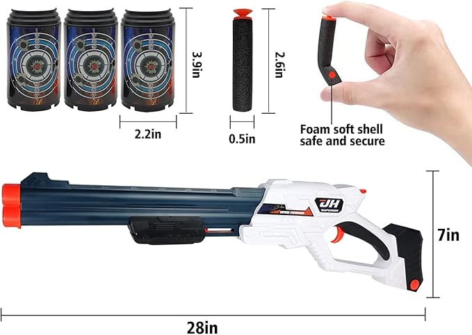 Double Barrel Blaster Gun with Soft Bullets