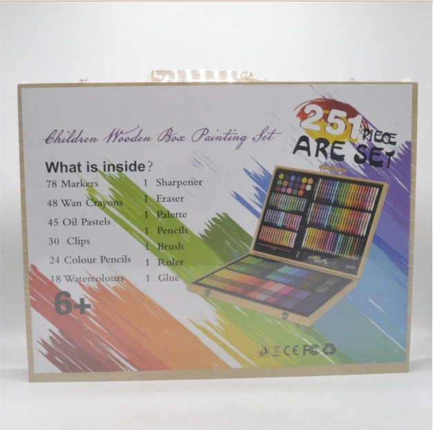 Wooden Box Art Set 251 Pieces