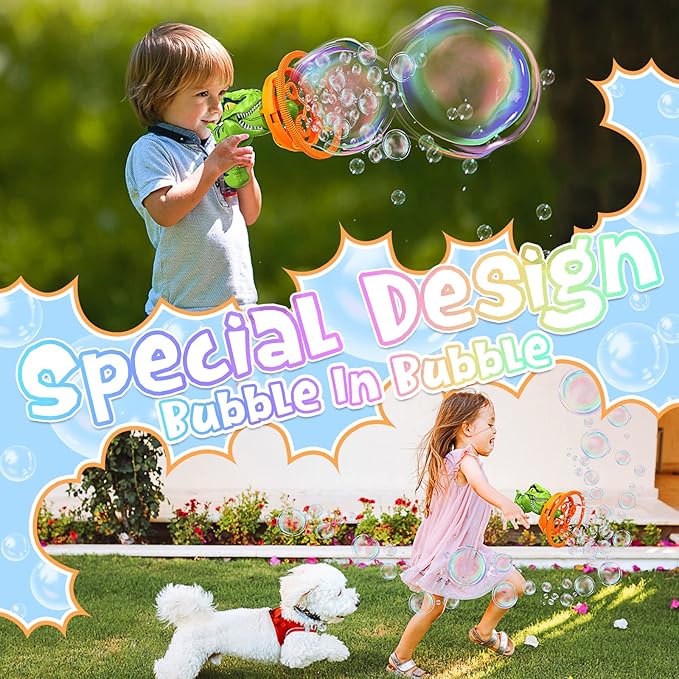 Electric Dino Bubble Gun Toy