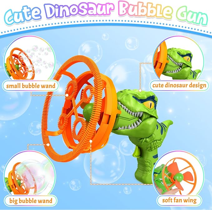 Electric Dino Bubble Gun Toy