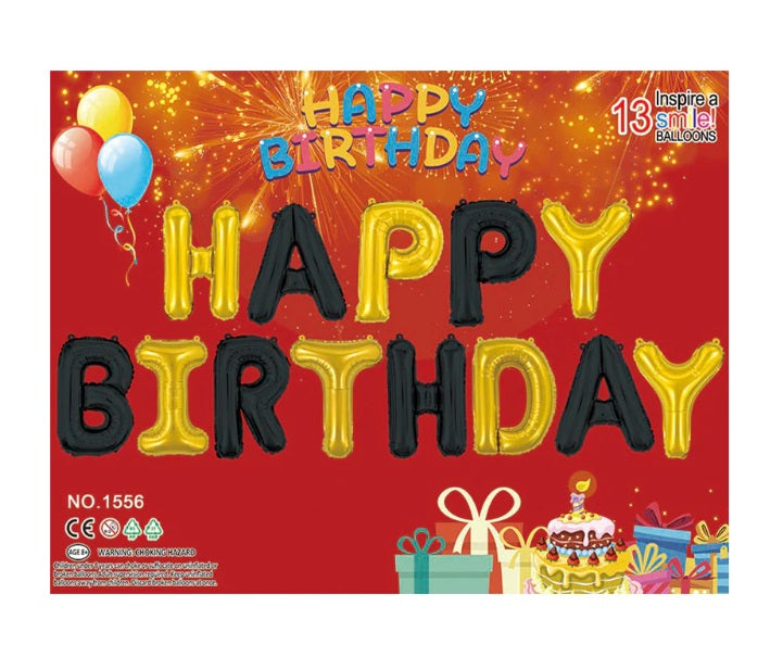 16 Inch Happy Birthday Number Foil Balloons Figures