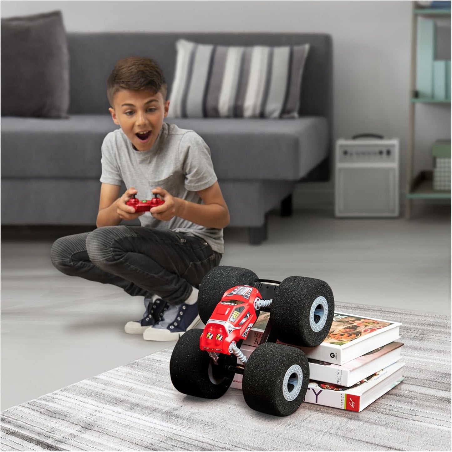 Remote Control Stunt Vehicle with Soft Wheels, for Kids