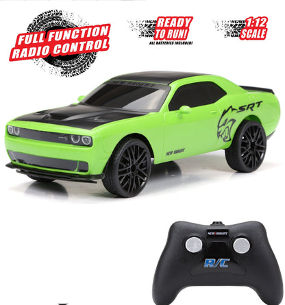 Remote Control Dodge Challenger Green Sports Car Toy