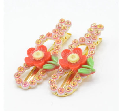 Beads Rose Flower Hair Pins Pack of 2