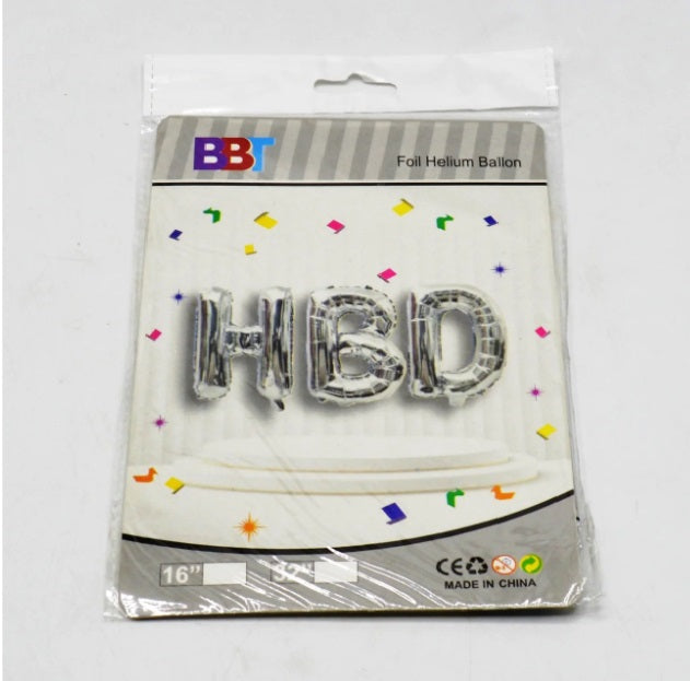 16 Inch Silver Color Happy Birthday Foil Balloons