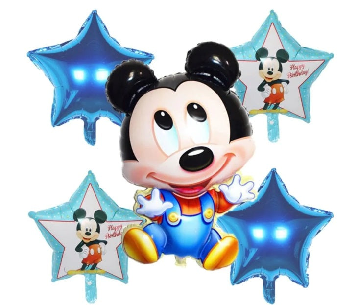 5 in 1 Mickey Mouse Theme Foil Balloons