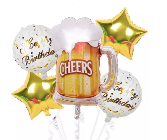 5 in 1 Cheers Theme Foil Balloons