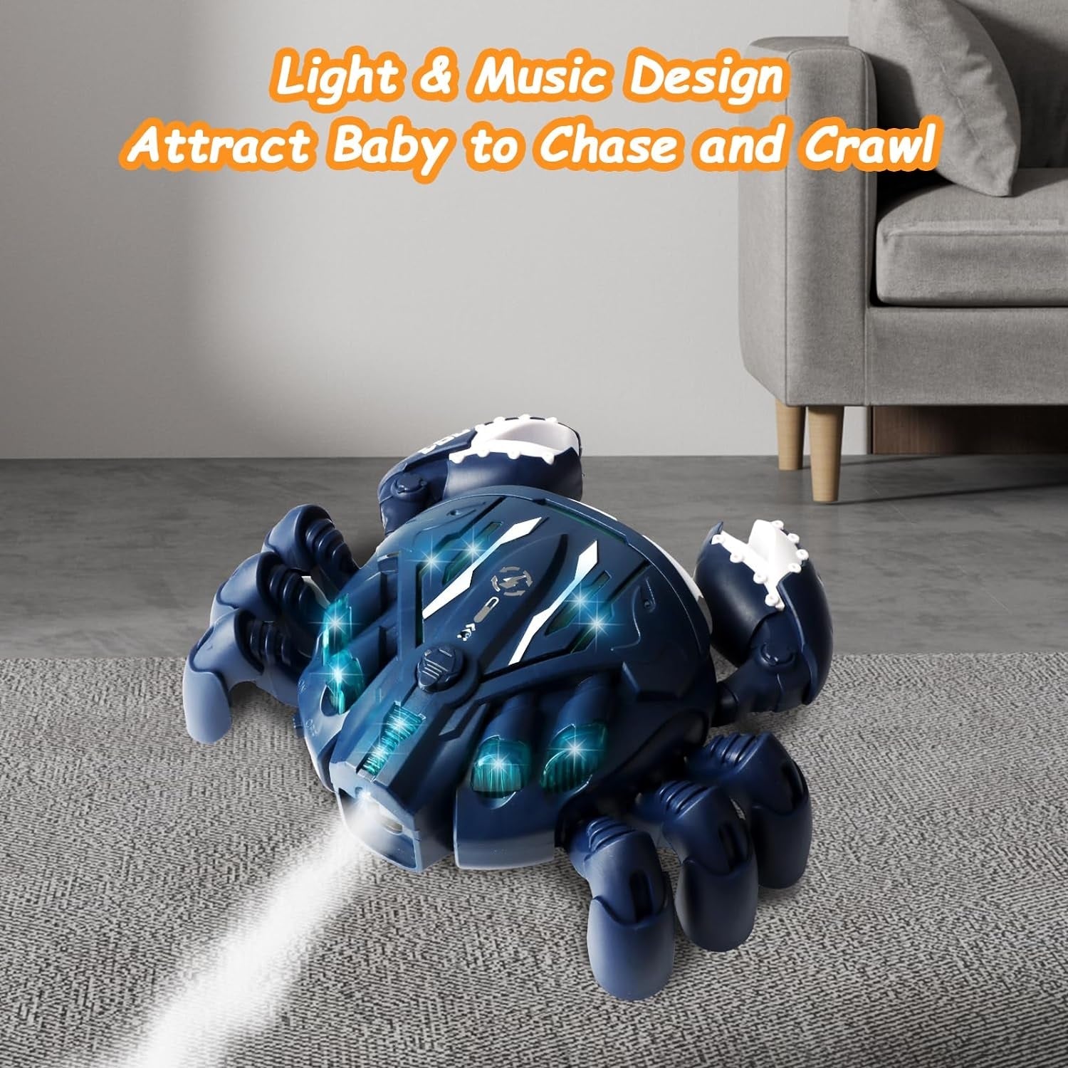 Machanical Crab Crazy Rotation Light & Sound Toy