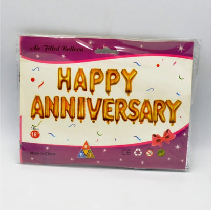 Happy Anniversary Foil Balloon Silver