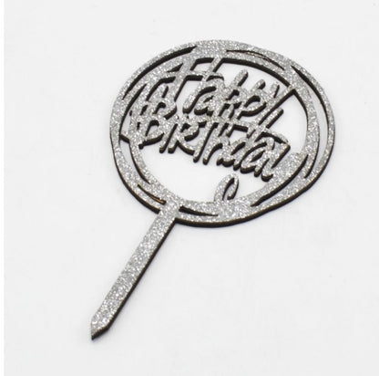 Happy Birthday Glitter Cake Topper