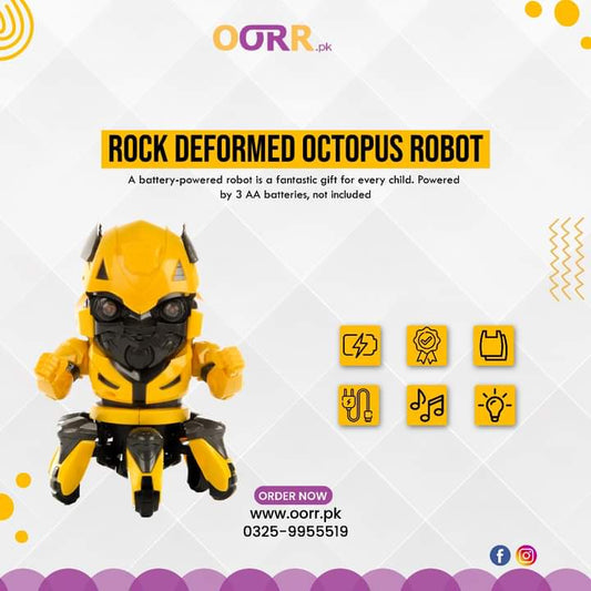 Rock Deformed Octopus Robot with Light and Sound