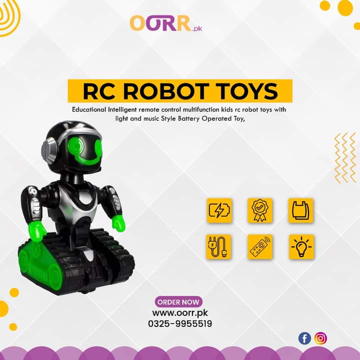 Educational Intelligent remote control multifunction kids rc robot toys with light and music