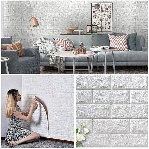 Pack 1 ( 4 Sheets )3D Foam Brick Wall Sheets 3MM