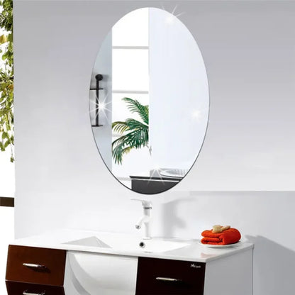 Oval Bathroom House Mirror Acrylic Wall Stickers 200×300