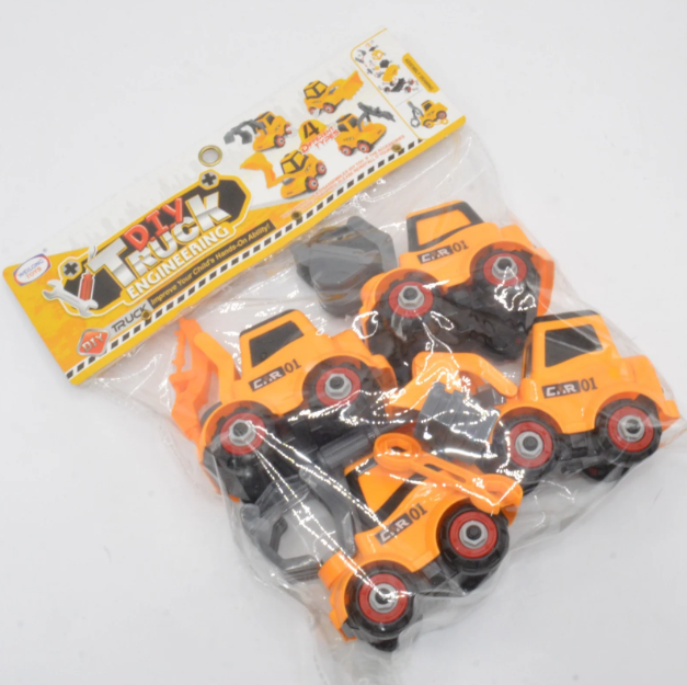 Pack Of 4 DIY Engineering Construction Truck