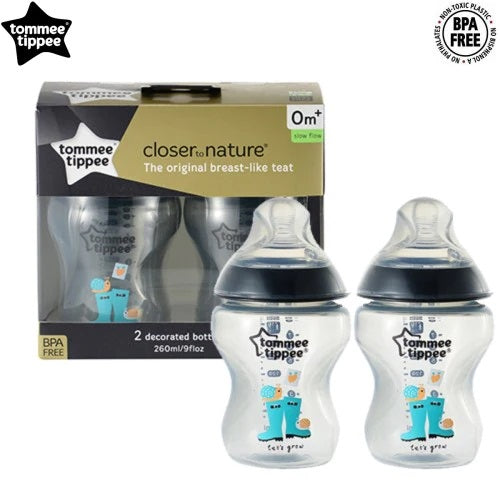 Tommee Tippee Tinted Feeding Bottle 260ml Pack of 2 - Black