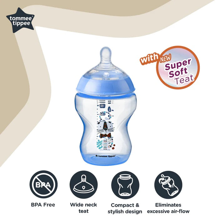 Tommee Tippee Close To Nature Tinted Bottle 260Ml - Blue