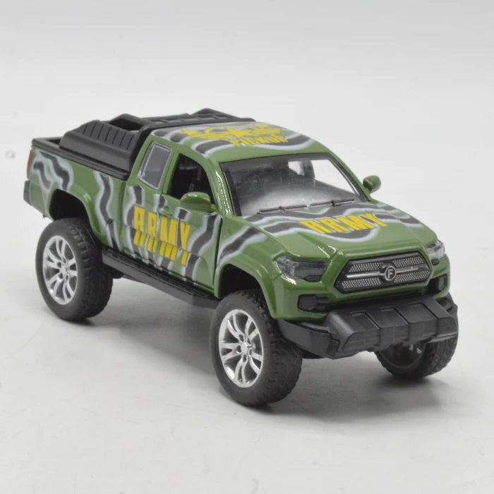 Diecast Army Off-Road Pickup Car