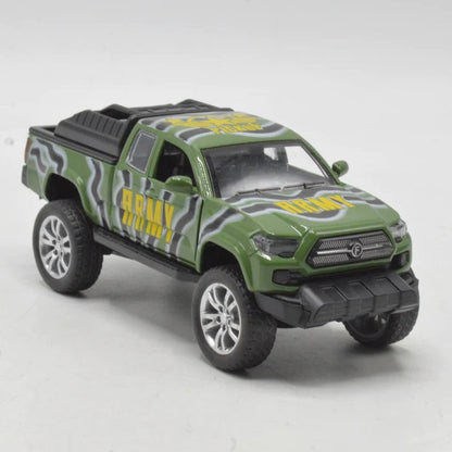 Diecast Army Off-Road Pickup Car