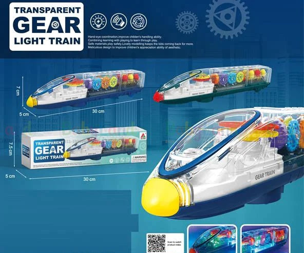 Transparent Gear Light Train with Light & Sound