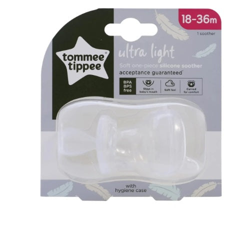 Tommee Tippee Ultra Light Soft One -Piece Silicone Soother-433454 BPA