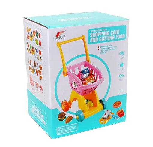 Kids Shopping Card And Cutting Food Kitchen Set