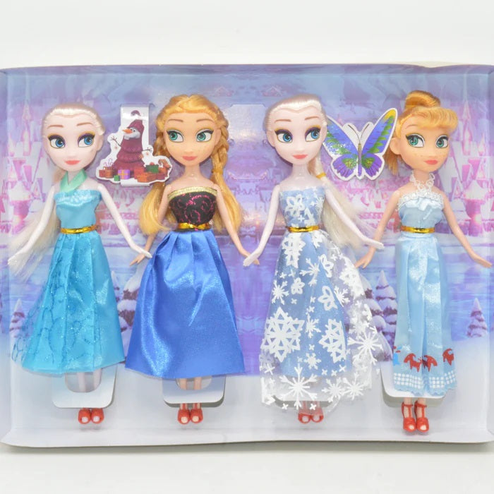 Pack of 4 Frozen Princess Doll