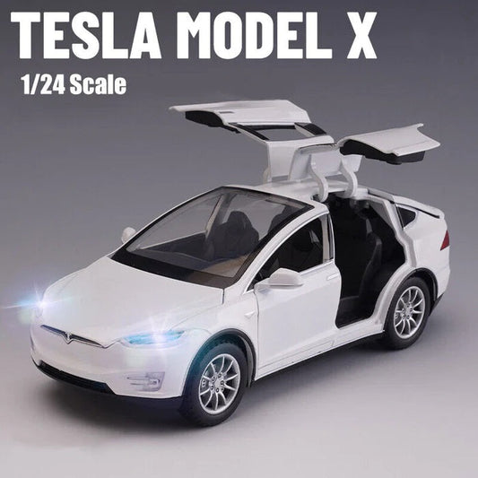 Diecast Metal Body Tesla X Model with Spraying Features