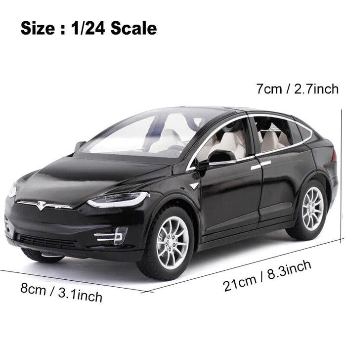 Diecast Metal Body Tesla X Model with Spraying Features