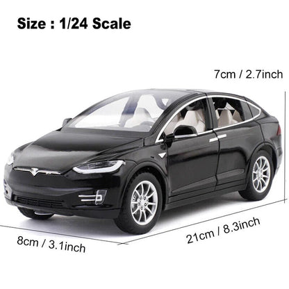 Diecast Metal Body Tesla X Model with Spraying Features