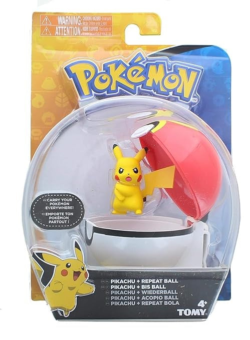 Pokémon Tommy Clip N Carry Poke ball Pikachu & Repeat Ball Figure Set