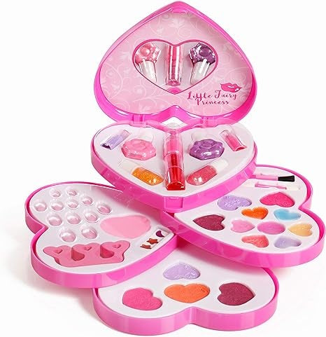 Little Fairy Princess Washable Makeup & Nail Heart Palette with Mirror